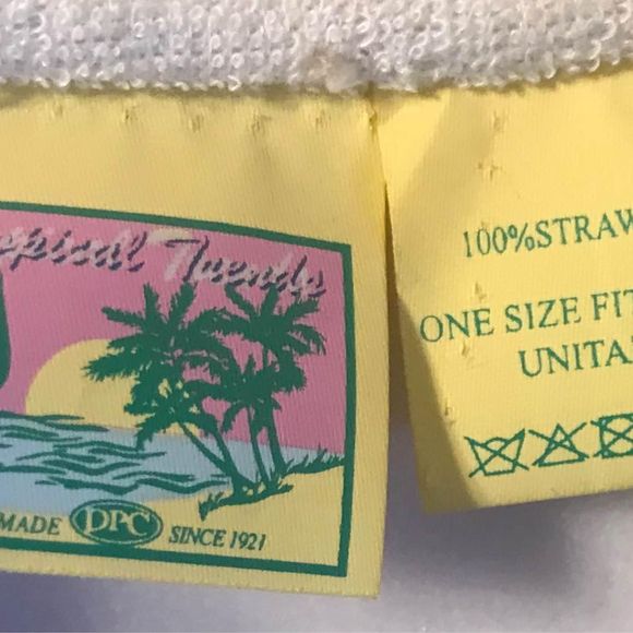 Tropical Trends leopard print 100% straw visor hat one size fits most - Picture 3 of 3